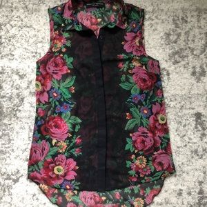 Dorothy Perkins floral print sheer blouse